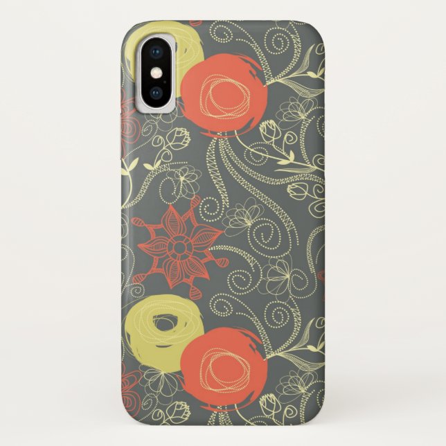 Capa Para iPhone, Case-Mate Teste padrão floral retro 3 (Verso)