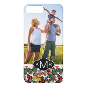 Capa iPhone 8 Plus/7 Plus Teste padrão floral retro feito sob encomenda 7 d