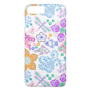 Capa iPhone 8 Plus/7 Plus Teste padrão floral sem emenda colorido bonito da