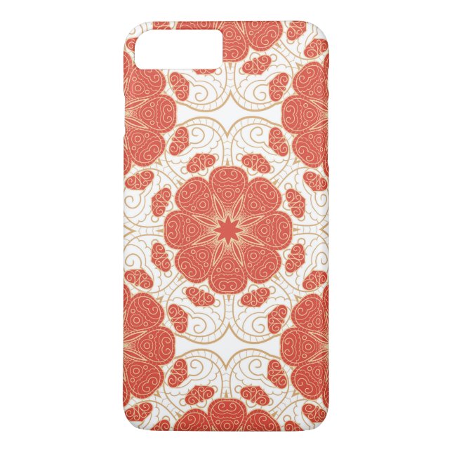 Capa Para iPhone, Case-Mate Teste padrão floral vermelho e Dourado do laço (Verso)