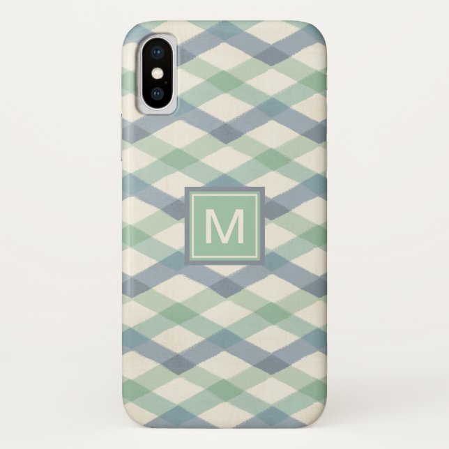 Capa Para iPhone, Case-Mate Teste padrão geométrico Pastel do monograma | (Verso)