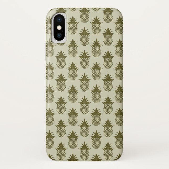 Capa Para iPhone, Case-Mate Teste padrão Khaki do abacaxi (Verso)