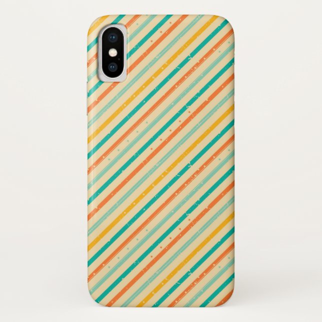 Capa Para iPhone, Case-Mate Teste padrão listrado do grunge retro (Verso)