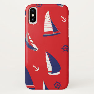 Capa Para iPhone X Teste padrão magro do veleiro