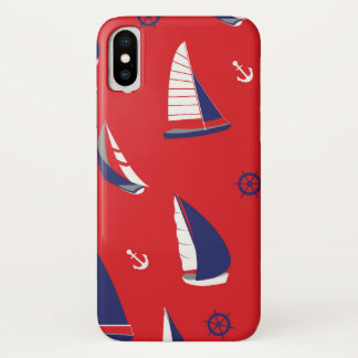Capa Para iPhone X Teste padrão magro do veleiro