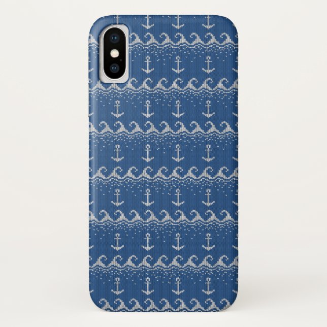 Capa Para iPhone, Case-Mate Teste padrão náutico da malha (Verso)