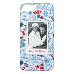 Capa Para iPhone Da Case-Mate Teste padrão náutico patriótico   seus foto & n
