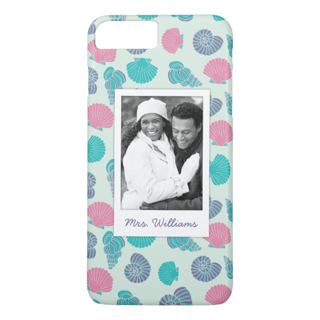 Capa Para iPhone, Case-Mate Teste padrão Pastel | do Seashell seus foto & nome (Verso)