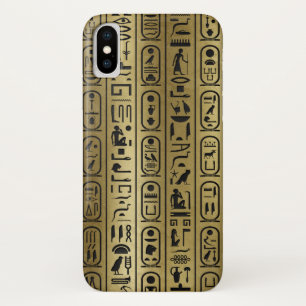 Capa Para iPhone Da Case-Mate Teste padrão preto dos hieroglyphs no ouro antigo