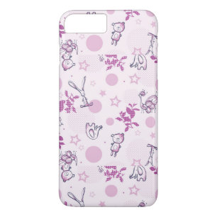 Capa iPhone 8 Plus/7 Plus teste padrão que indica animais do bebê do vinta