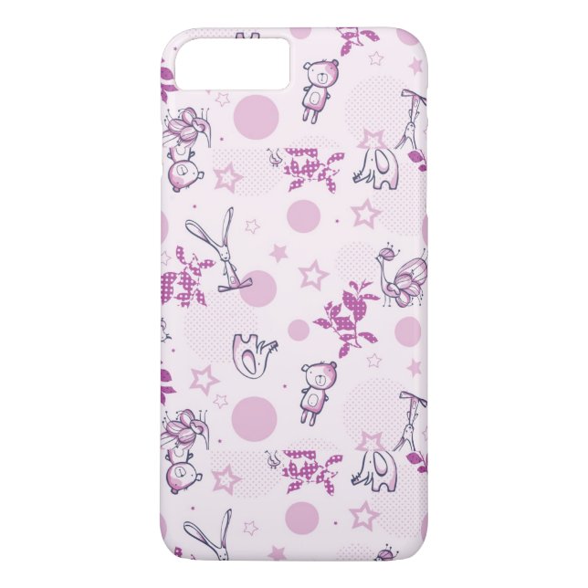 Capa Para iPhone, Case-Mate teste padrão que indica animais do bebê do vintage (Verso)