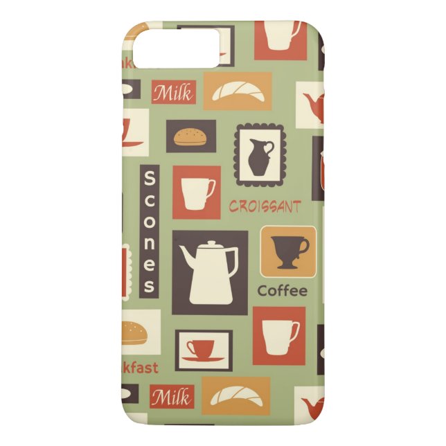 Capa Para iPhone, Case-Mate Teste padrão retro com os pratos da cozinha para o (Verso)