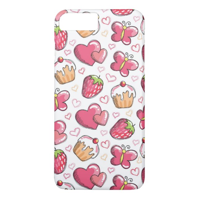 Capa Para iPhone, Case-Mate teste padrão romântico da comida (Verso)