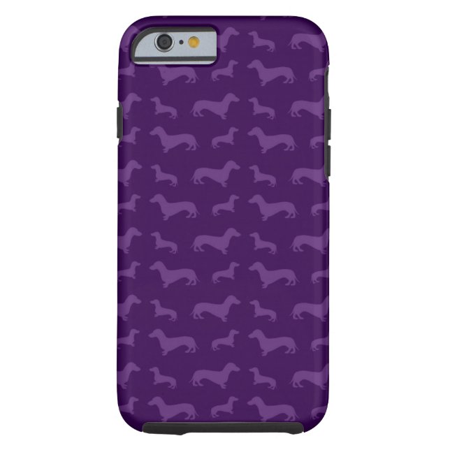Capa Para iPhone, Case-Mate Teste padrão roxo bonito do dachshund (Verso)