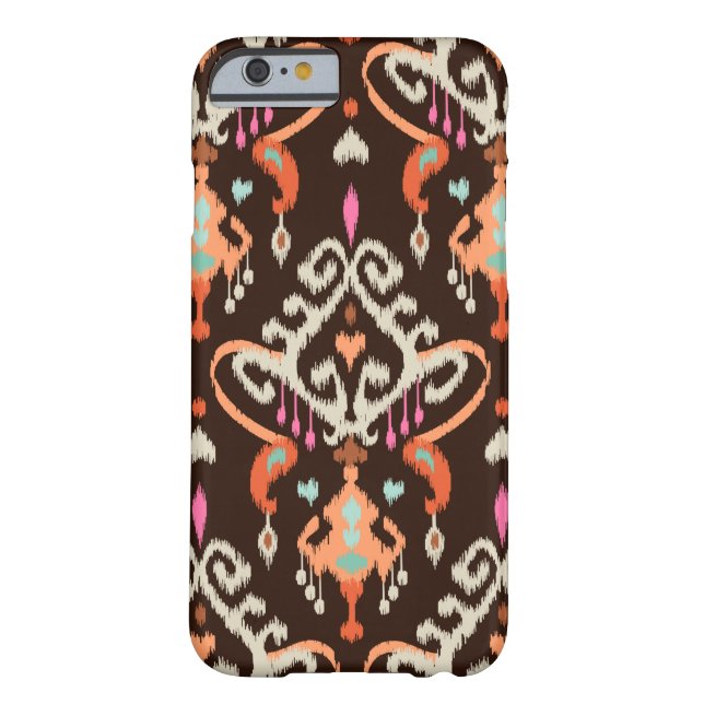 Capa Para iPhone, Case-Mate Teste padrão tribal do ikat feminino marrom (Verso)