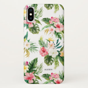 Capa Para iPhone Da Case-Mate Teste padrão tropical das flores e das folhas da