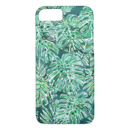 Capa Para iPhone Da Case-Mate Teste padrão tropical de Monstera do verde das