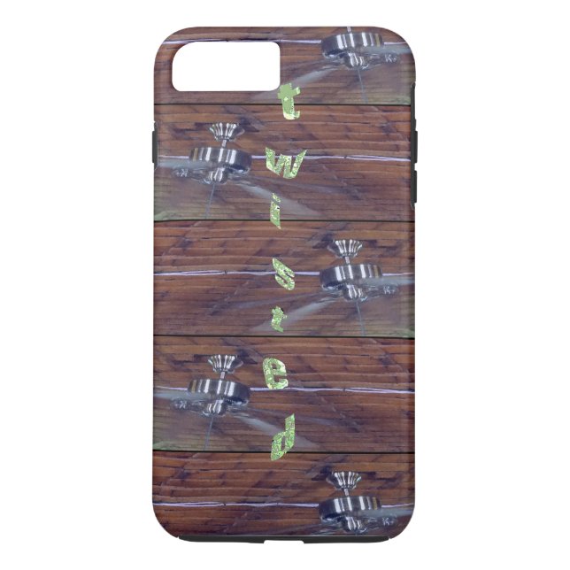 Capa Para iPhone, Case-Mate Teto de Madeira, Ventiladores de Cromo (Verso)