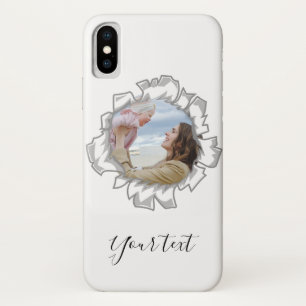 Capa Para iPhone Da Case-Mate Texto de Foto Personalizado Elegante Branco