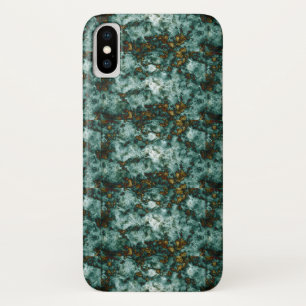 Capa Para iPhone X Textura de mármore verde com veias