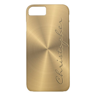 Capa iPhone 8/7 Textura radial metálica Dourado personalizada