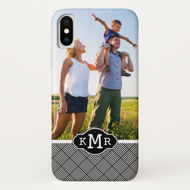 Capa Para iPhone, Case-Mate Textura verificada geométrica feita sob encomenda (Verso)