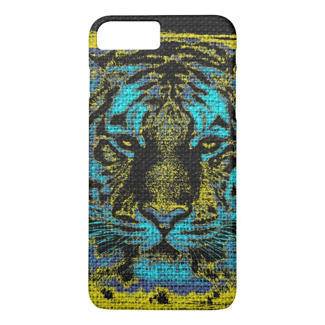 Capa Para iPhone, Case-Mate Tiger Fine Art em Burlap Rustic Jute #2 (Verso)