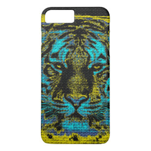 Capa Para iPhone Da Case-Mate Tigre, Belas Artes no Burlap Rustic Jute #2