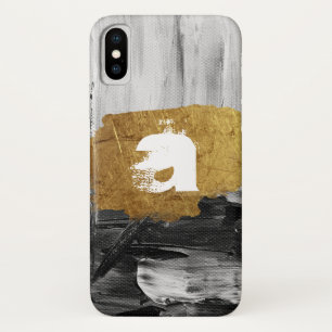 Capa Para iPhone Da Case-Mate Tinta branca preta com um monograma personalizado