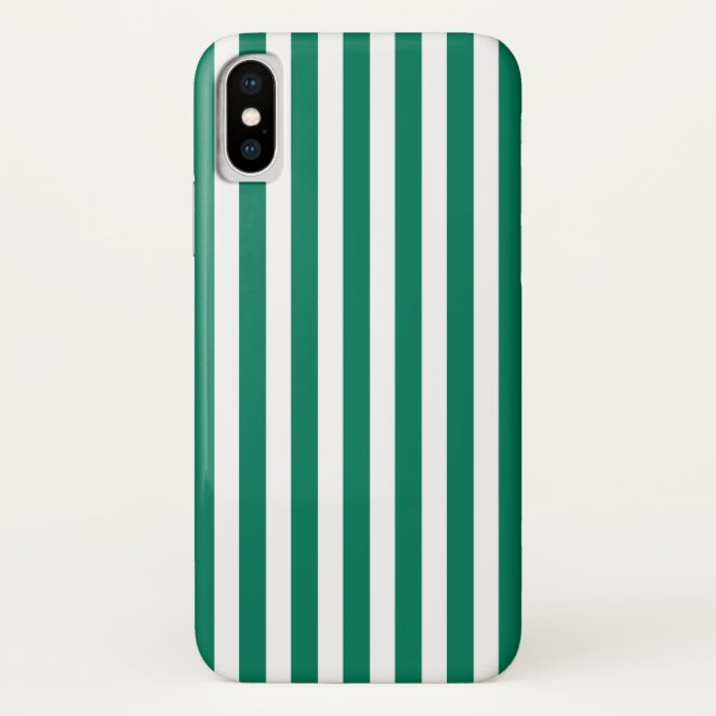 Capa Para iPhone, Case-Mate Tiras de doces verdes e brancas da floresta (Verso)