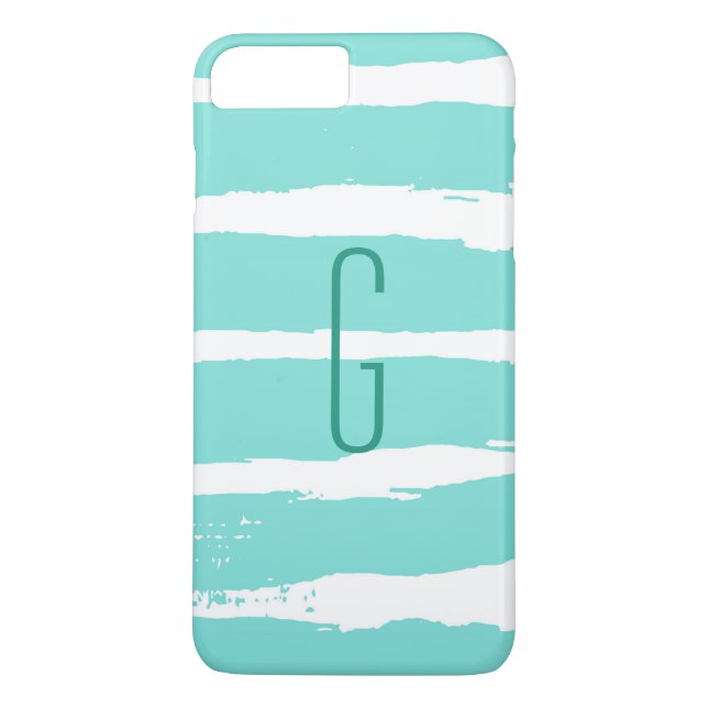 Capa Para iPhone, Case-Mate Tiras de tinta azul monograma (Verso)