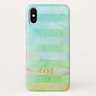 Capa Para iPhone Da Case-Mate Tiras Turquois Abstrato monogramas em Aquarela