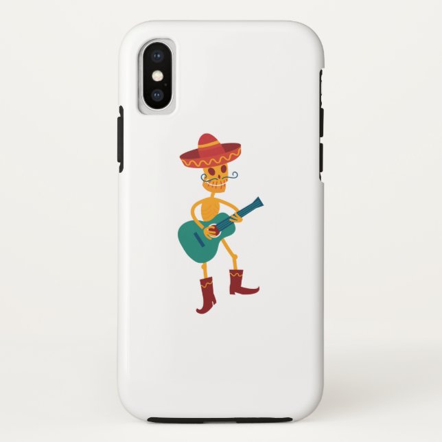 Capa Para iPhone, Case-Mate Toca violão esqueleto festivo (Verso)