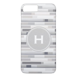 Capa Para iPhone Da Case-Mate Tons legais de listras cinza Monograma Personaliza