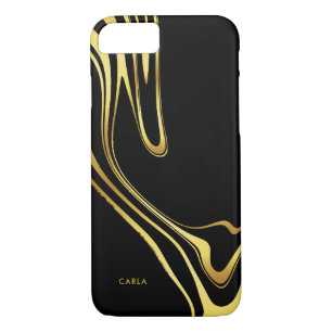 Capa iPhone 8/7 Torneiras de ouro negro e preto elegante