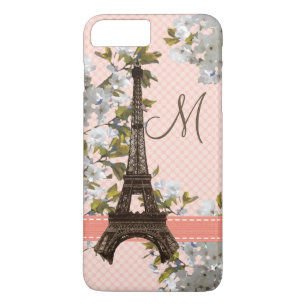 Capa Para iPhone Da Case-Mate Torre Eiffel Monogrammed da flor de cerejeira