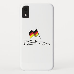 Capa Para iPhone Da Case-Mate Traçado da linha do carro de corrida com bandeira