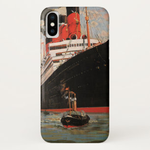 Capa Para iPhone X Transporte Antigo, Rebocador de Porto de Navio de 