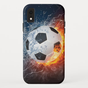 Capa Para iPhone Da Case-Mate Travesseiro decorativo Flaming de Futebol/Bola de 