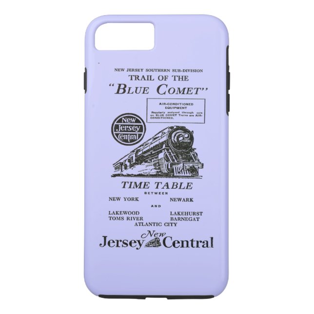 Capa Para iPhone, Case-Mate Trem azul central do cometa de New-jersey (Verso)