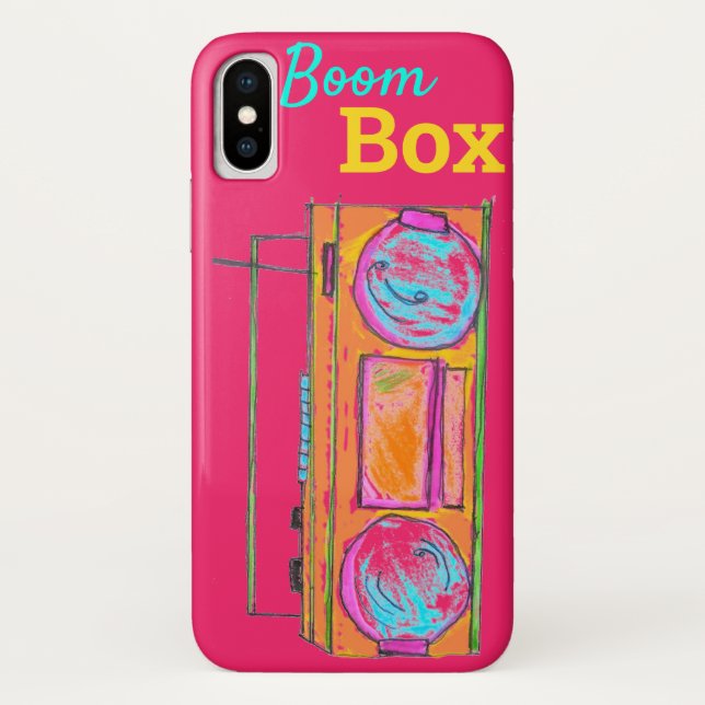Capa Para iPhone, Case-Mate Trendy Red Retro Boombox (Verso)