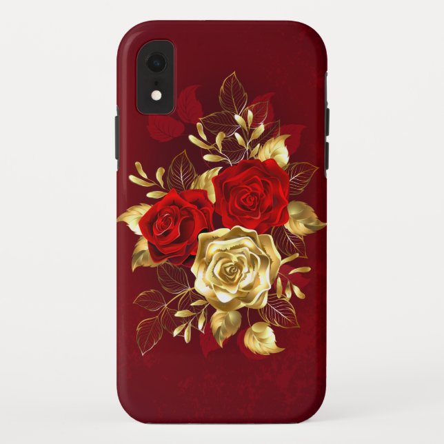 Capa Para iPhone, Case-Mate Três Rosas de joalharia (Verso)