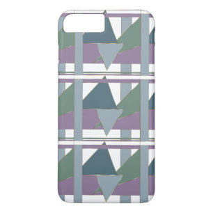 Capa iPhone 8 Plus/7 Plus Triângulo Geométrico Padrão Azul Violeta Verde
