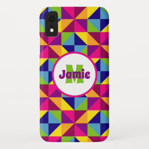 Capa Para iPhone Da Case-Mate Triângulos acolchoados coloridos personalizados do
