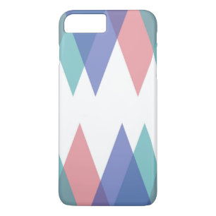 Capa iPhone 8 Plus/7 Plus Triângulos azuis e corais