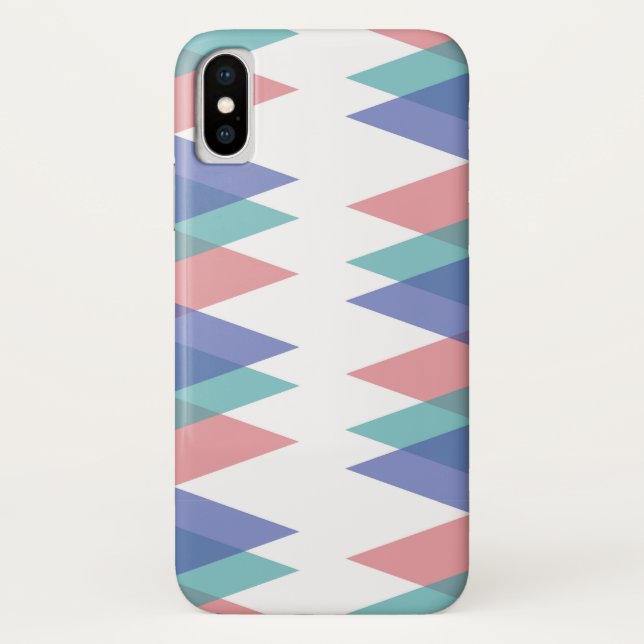 Capa Para iPhone, Case-Mate Triângulos azuis e corais (Verso)