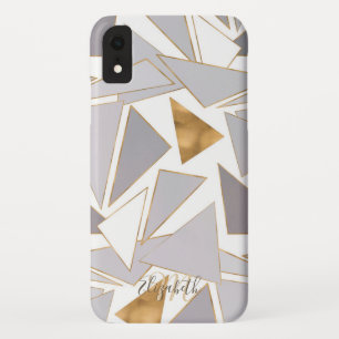Capa Para iPhone Da Case-Mate Triângulos de Cinzas Dourados e Minimalistas Mode