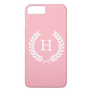 Capa Para iPhone Da Case-Mate Trigo branco rosa Laurel Wreath Inicial Monograma