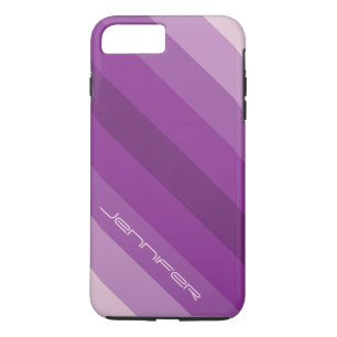 Capa Para iPhone Da Case-Mate Trilha Diagonal de Cinco Roxos com Nome Personaliz