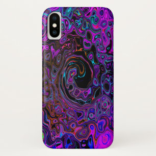 Capa Para iPhone Da Case-Mate Trippy Black and Magenta Retro Liquid Swirl